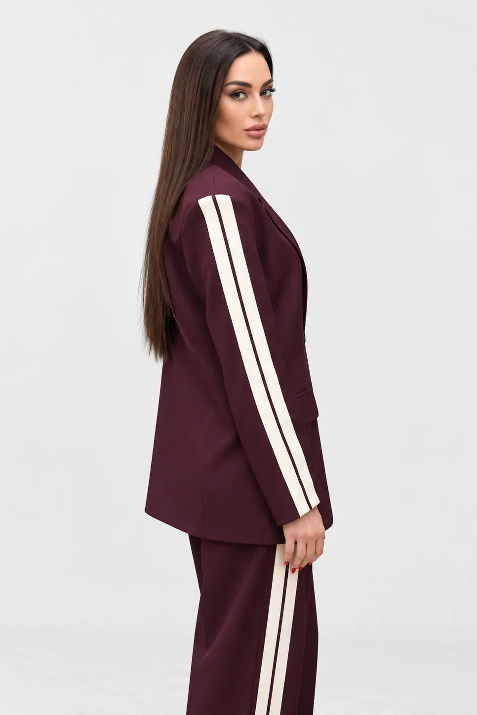 Contrast Stripe Two-Piece Set