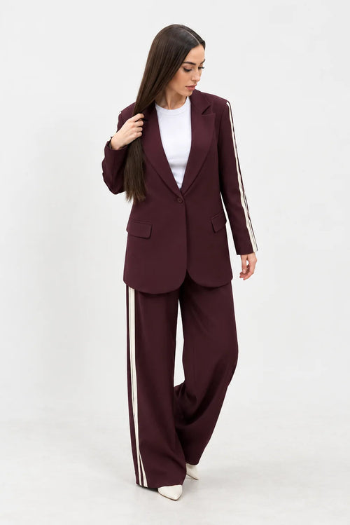 Contrast Stripe Two-Piece Set