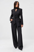 Scarf Detail Tailored Two-Piece Set
