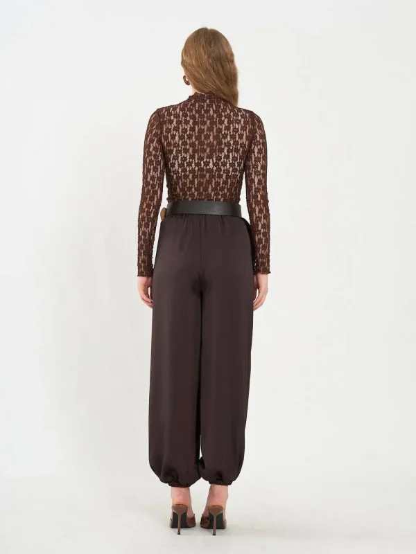 RH-LF-W-011BROWN3 Woman's Lace Tee