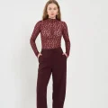RH-LF-W-011WINE1 Woman's Lace Tee