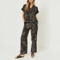 RH-MF-W-065BLACKANIMALAOP Woman's Floaty Pants