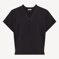 RH-MF-W-066BLACK4 Aria Short-Sleeve Fluid Blouse
