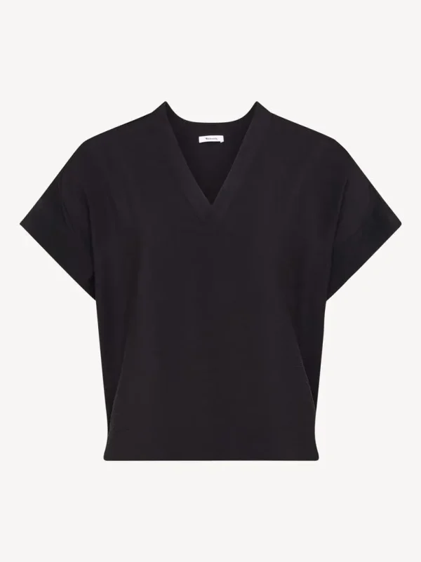 RH-MF-W-066BLACK4 Aria Short-Sleeve Fluid Blouse
