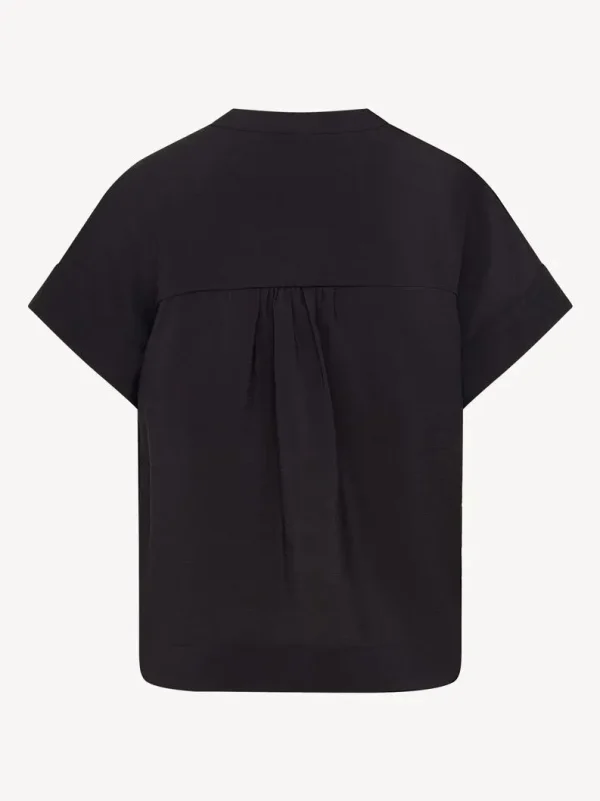 RH-MF-W-066BLACK5 Aria Short-Sleeve Fluid Blouse