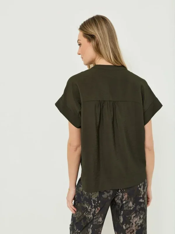 RH-MF-W-066FORESTNIGHT3 Aria Short-Sleeve Fluid Blouse