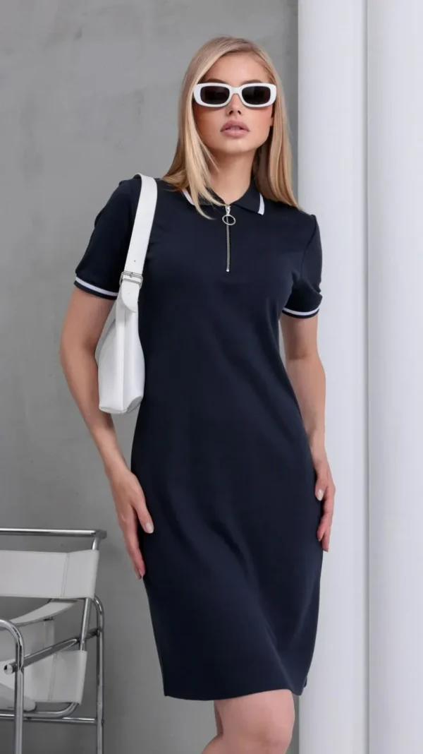 RH-MZ-W-0039NAVY3 Sloane Half-Zip Polo Dress
