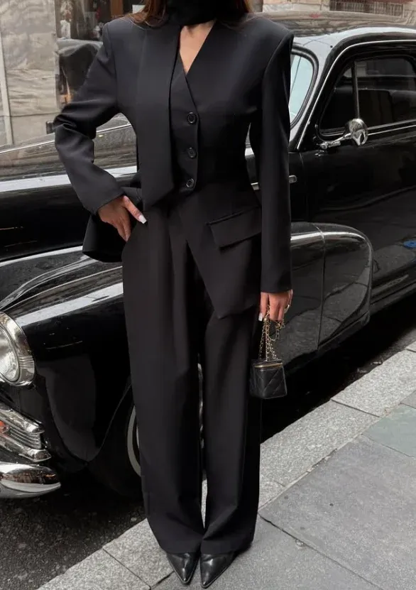 The Executive Wide-Leg Jacket & Pants Set