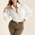 Woman's Loose Fit Striped Classic Shirt